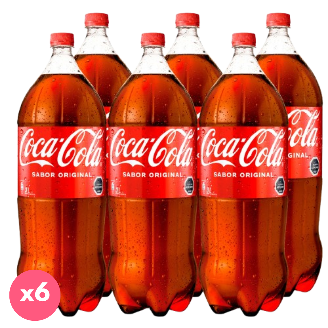 Pack 6x Bebida Coca Cola Original 3000 ml