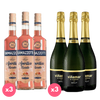 Pack PACK RAMAZZOTTI VIÑAMAR: 3x Licor Aperitivo Ramazzotti Rosatto 700cc + 3x Espumante Viñamar Charmat Brut 750cc  ml