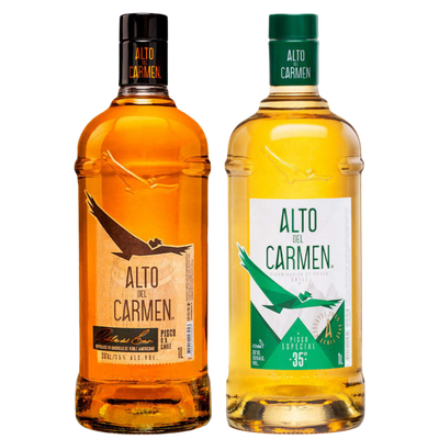 Pack ALTO DEL CARMEN LITRO: Pisco Alto del Carmen Roble del Sur 35° alc. 1L + 1x Pisco Alto del Carmen 35 grados 1 Litro  ml