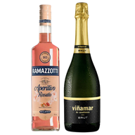 Pack Pack Ramazzotti Viñamar: Licor Aperitivo Ramazzotti Rosato 700cc + Espumante Viñamar Brut 750cc  ml