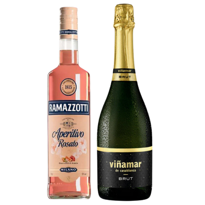 Pack Pack Ramazzotti Viñamar: Licor Aperitivo Ramazzotti Rosato 700cc + Espumante Viñamar Brut 750cc  ml