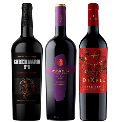 Pack Pack Vino Misiones De Rengo Reserva Chardonnay+Vino Casillero del Diablo Reserva Carmenere +Vino Tarapaca Gran Reserva Carmenere +Vino Casas del Bosque Reserva Cabernet Sauvignon  ml